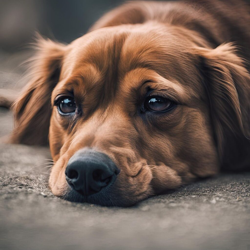 dog with a sad face